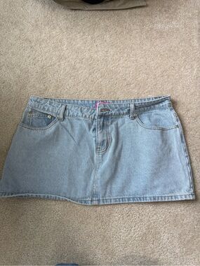 Light Blue Denim Mini Skirt - Female